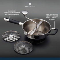 KitchenCraft MasterClass Rotary Food Mill Puree Maker Heavy-Duty Stainless Steel - Silver