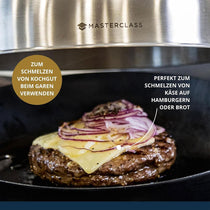 KitchenCraft MasterClass Cheese Melting Dome Burger Steamer Lid Stainless Steel 5 Litres - Metallic