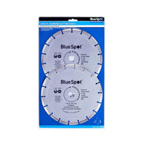 BlueSpot Segmented Diamond Dry Cutting Disc 230mm 2 Piece Set - Silver