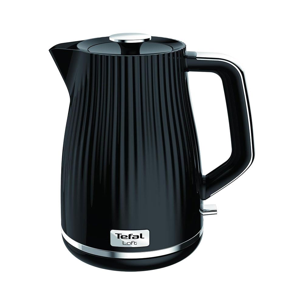 Tefal Loft Rapid Boil Traditional Cordless Electric Jug Kettle 3000W 1.7 Litres - Noir Black