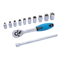 BlueSpot 1/4 Inch Metric Ratchet And Socket Set 4-13mm - 12 Piece