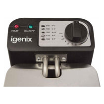 Igenix Deep Fat Dryer With Basket Non Stick Inner Bowl Brushed Stainless Steel 1500 W 1.5 Litre - Silver
