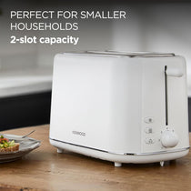 Kenwood Abbey Collection Lux 2 Slice Toaster With Reheat Defrost Cancel Functions 800 W - Pure White