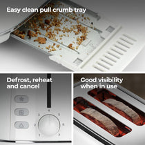 Kenwood Abbey Collection Lux 2 Slice Toaster With Reheat Defrost Cancel Functions 800 W - Pure White