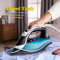 Russell Hobbs Supreme Steam Ultra Traditional Iron Ceramic Soleplate 2600 W 300ml Water Tank - Black/Green/White