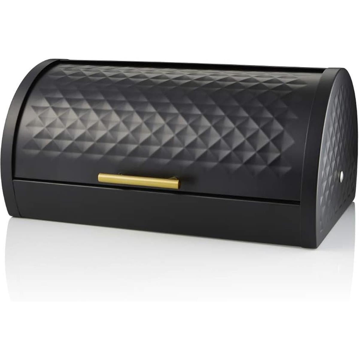 Swan Gatsby Roll Top Bread Bin - Black