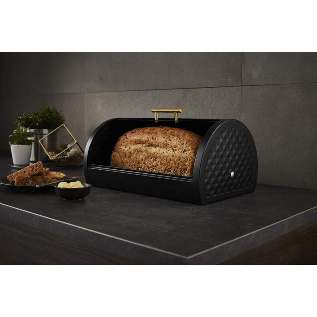 Swan Gatsby Roll Top Bread Bin - Black