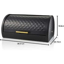 Swan Gatsby Roll Top Bread Bin - Black
