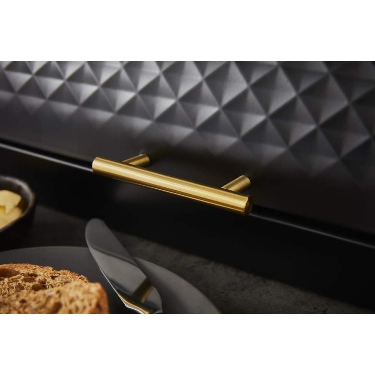 Swan Gatsby Roll Top Bread Bin - Black