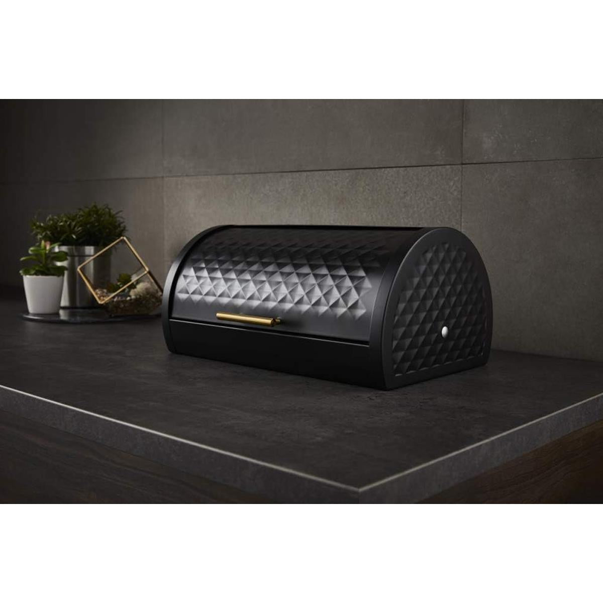 Swan Gatsby Roll Top Bread Bin - Black