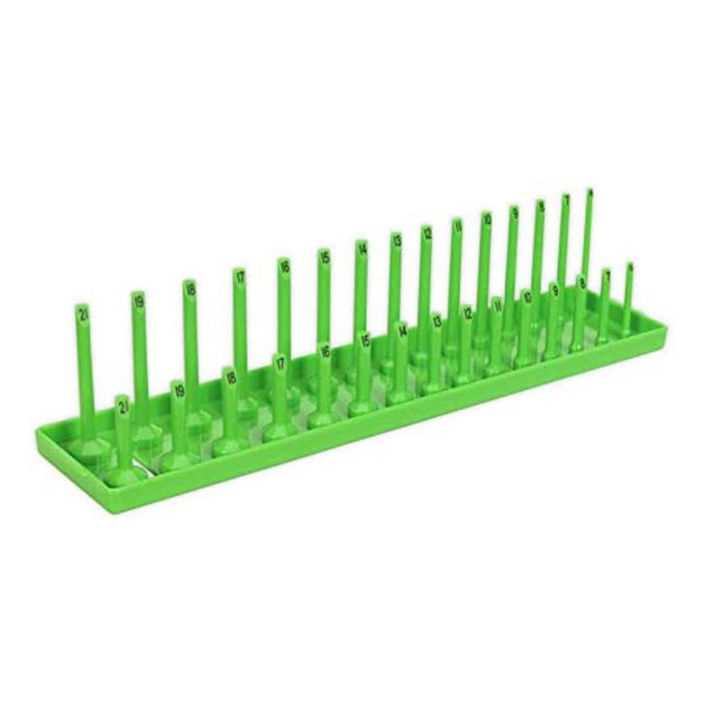 Sealey Socket Holder 3/8 Inch Square Drive 6-21mm Hi-Vis - Green