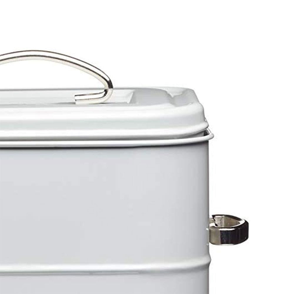 KitchenCraft Living Nostalgia Laundry Tin Metal 6 Litre 19cm x 16cm x 27cm - French Grey