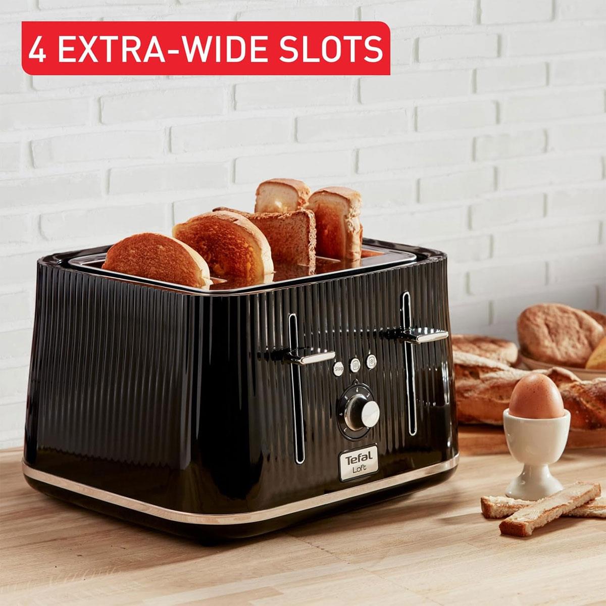 Tefal Loft Quintessentially British 4 Slice Toaster Plastic 1700 W - Noir Black