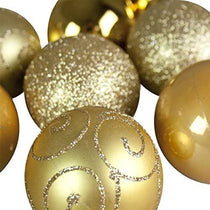 Premier Christmas Decorations Multi Finish Balls 24 x 60mm - Champagne Gold
