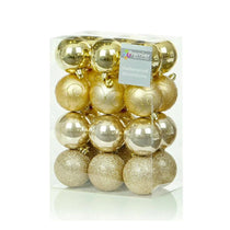 Premier Christmas Decorations Multi Finish Balls 24 x 60mm - Champagne Gold