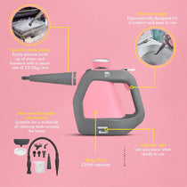 Swan Lynsey TVs Queen Of Clean Handheld Steam Cleaner With 9 Piece Accessory Kit - Pink/Grey