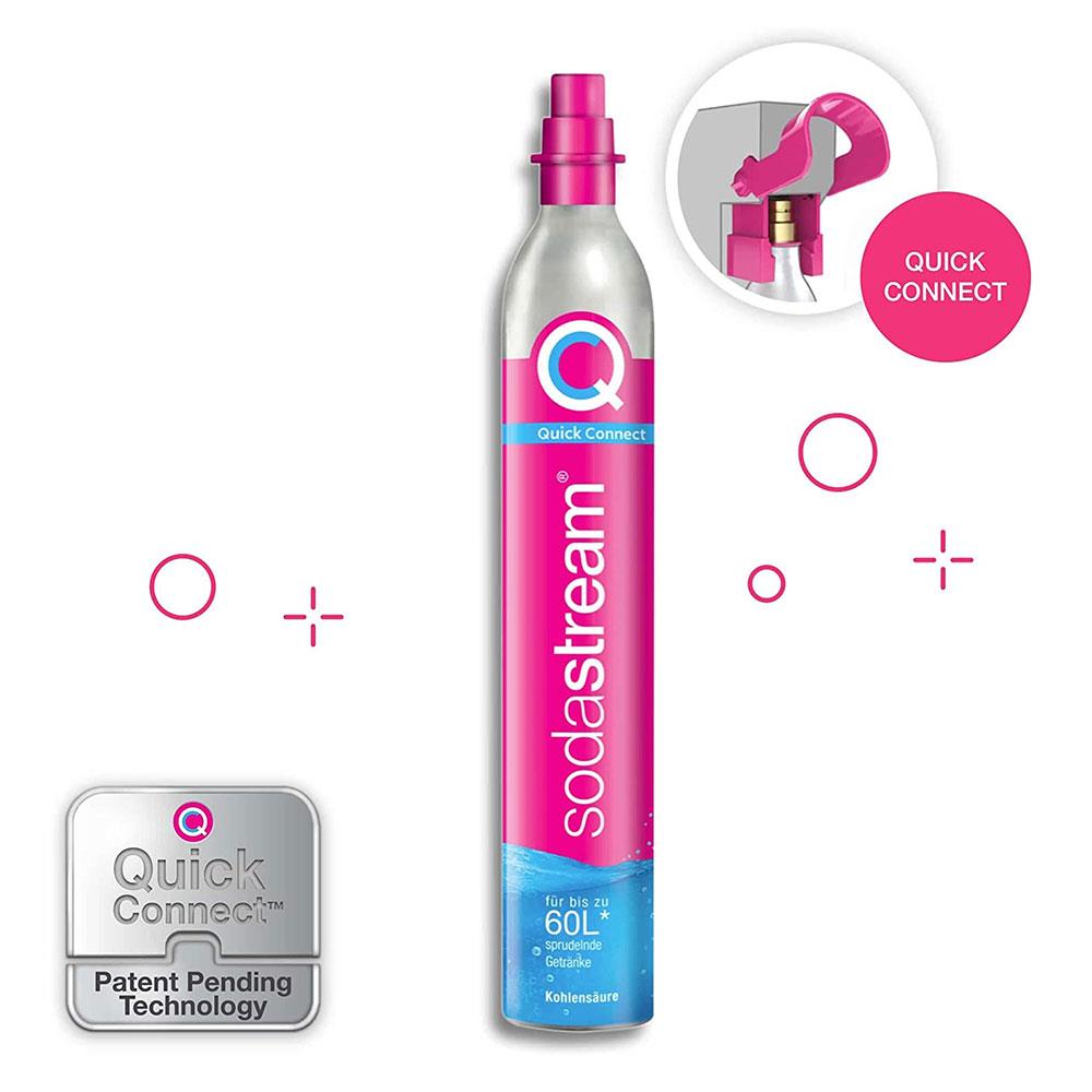 SodaStream Spare Gas Cylinder For Sparkling Water Maker And CO2 Cylinder For Making Fizzy Carbonated Water 60 Litre - Blue/Pink