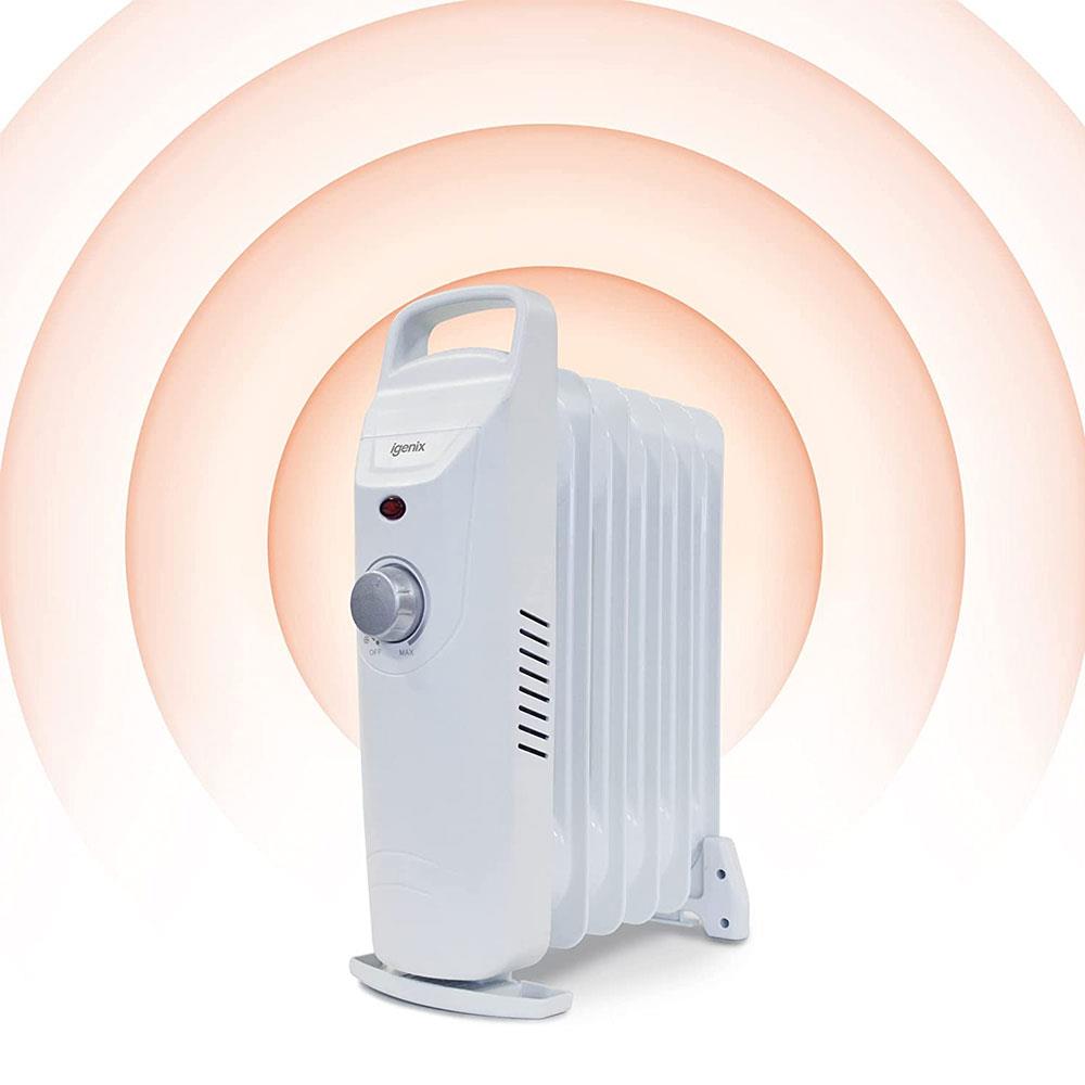 Igenix 7 Fin Oil Filled Radiator With 3 Heat Settings And Overheat Protection 1500W - White