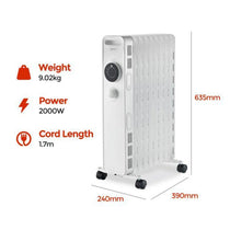 Igenix 9 Fin Oil Filled Radiator With 3 Heat Settings And Overheat Protection 2000W - White