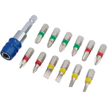 Draper Expert Coloured Screwdriver Bit Set With Magnetic Holder - 13 Piece