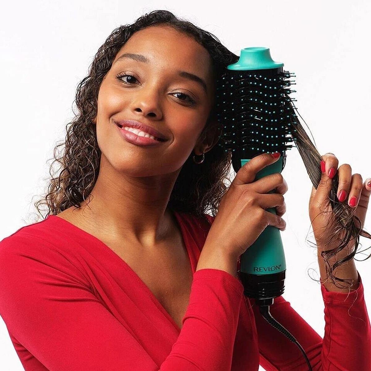 Revlon One-Step Hair Dryer and Volumiser Brush – New Teal Edition Ionic Hot Air Styling Tool EU Plug