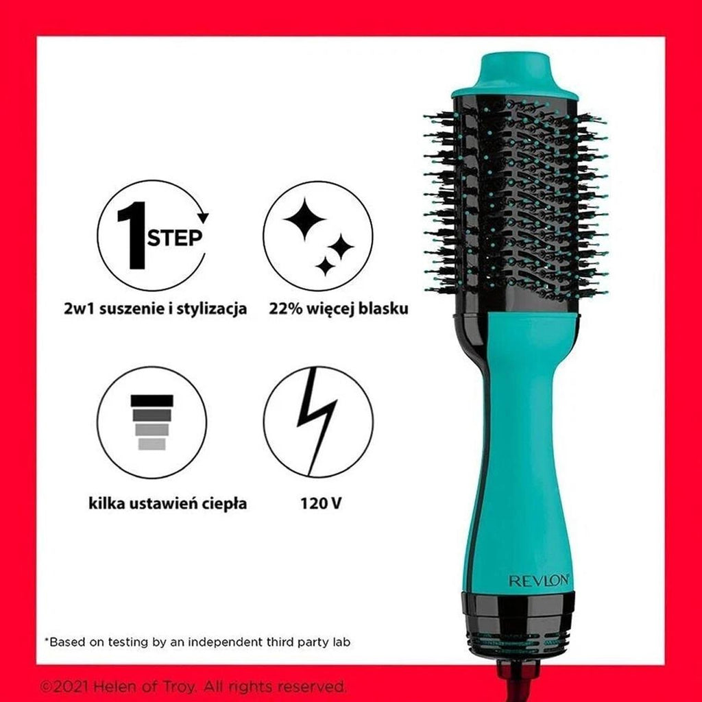 Revlon One-Step Hair Dryer and Volumiser Brush – New Teal Edition Ionic Hot Air Styling Tool EU Plug