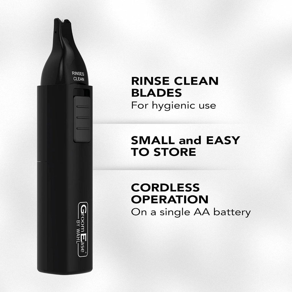 Wahl GroomEase Ear & Nose Eyebrow Personal Trimmer Kit For Men & Women - Black