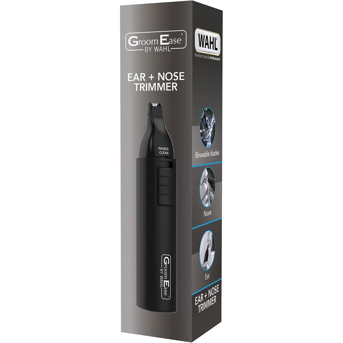 Wahl GroomEase Ear & Nose Eyebrow Personal Trimmer Kit For Men & Women - Black