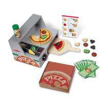 Melissa & Doug Top And Bake Pizza Counter Wooden Play Food Sets - Multicolor