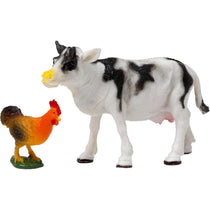 Peterkin My Farm 12 Piece Farm Animal Set 6 Small And 6 Large Animals Figures Toys - Multicolour