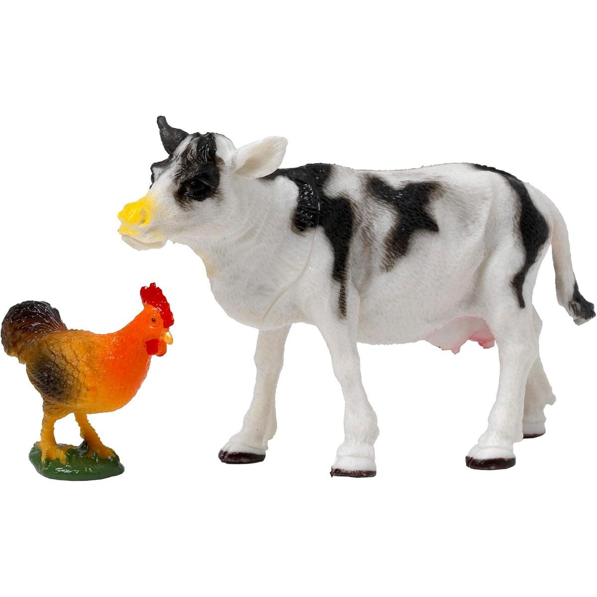 Peterkin My Farm 12 Piece Farm Animal Set 6 Small And 6 Large Animals Figures Toys - Multicolour