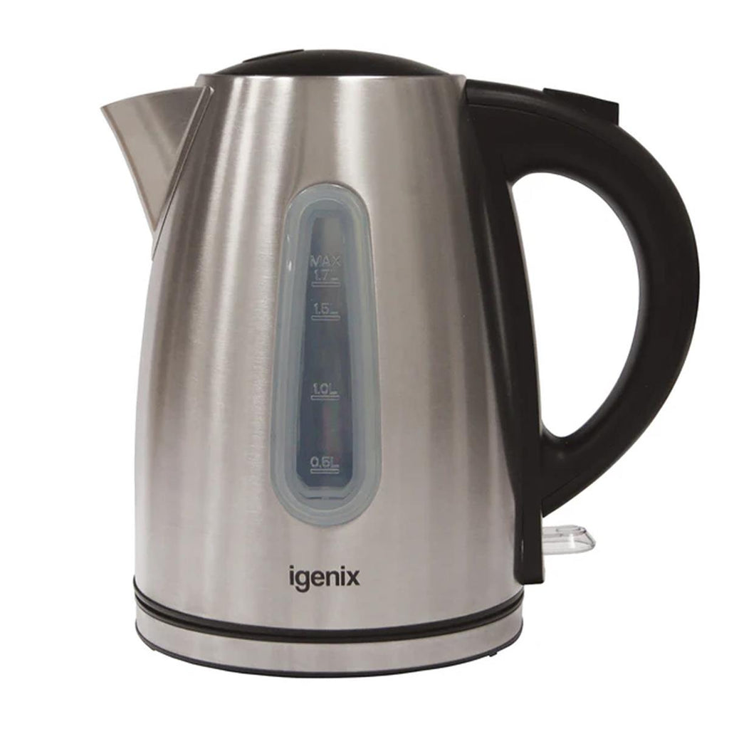 Igenix Cordless Electric Jug Kettle Brushed Stainless Steel 3000 W 1.7 Litre - Silver