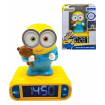 Lexibook Despicable Me Minions Childrens Clock With Night Light - Yellow/Blue
