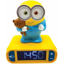 Lexibook Despicable Me Minions Childrens Clock With Night Light - Yellow/Blue