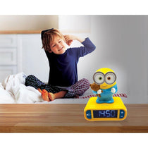 Lexibook Despicable Me Minions Childrens Clock With Night Light - Yellow/Blue