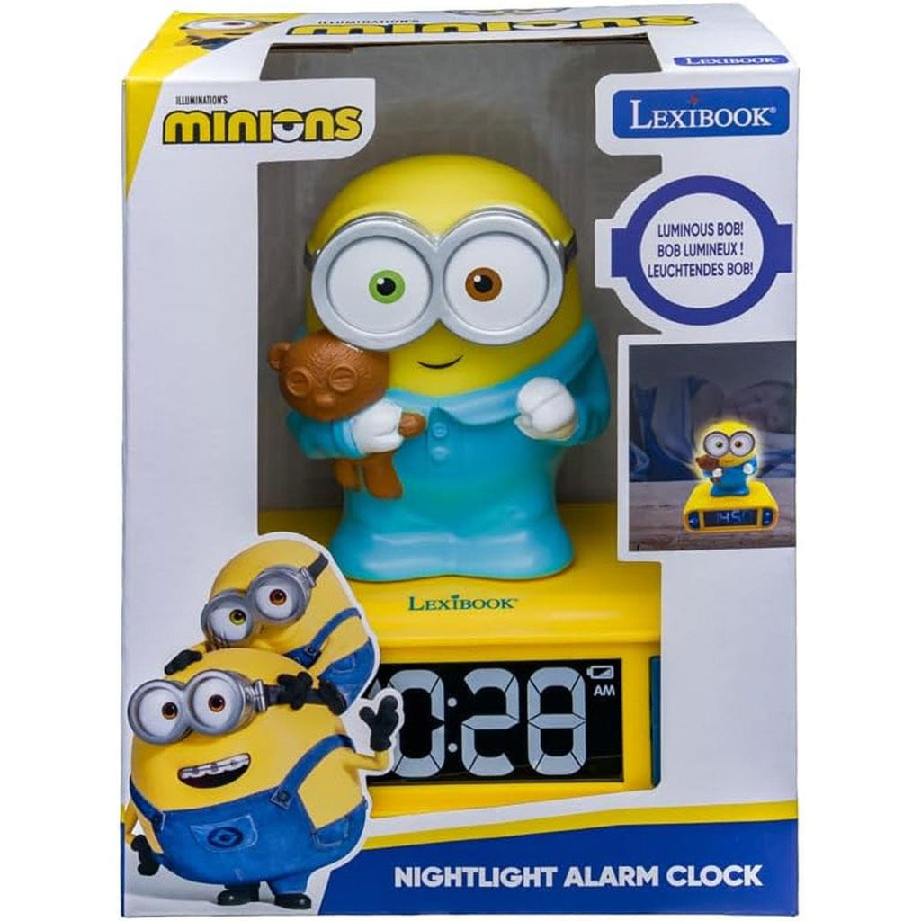 Lexibook Despicable Me Minions Childrens Clock With Night Light - Yellow/Blue