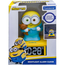 Lexibook Despicable Me Minions Childrens Clock With Night Light - Yellow/Blue