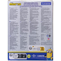 Lexibook Despicable Me Minions Childrens Clock With Night Light - Yellow/Blue
