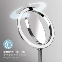 HoMedics Twist LED Beauty Mirror With Magnification Sensor Silver