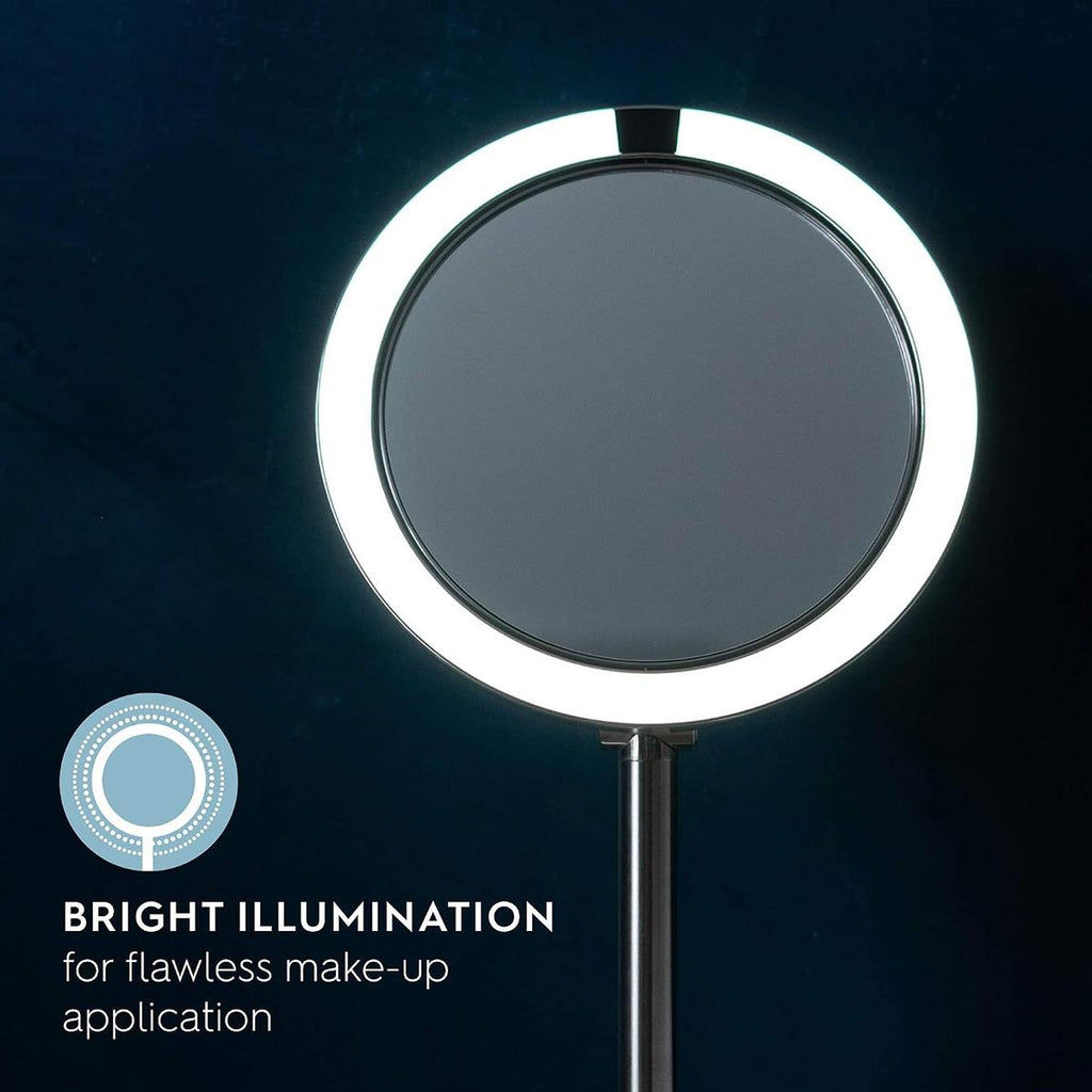 HoMedics Twist LED Beauty Mirror With Magnification Sensor Silver