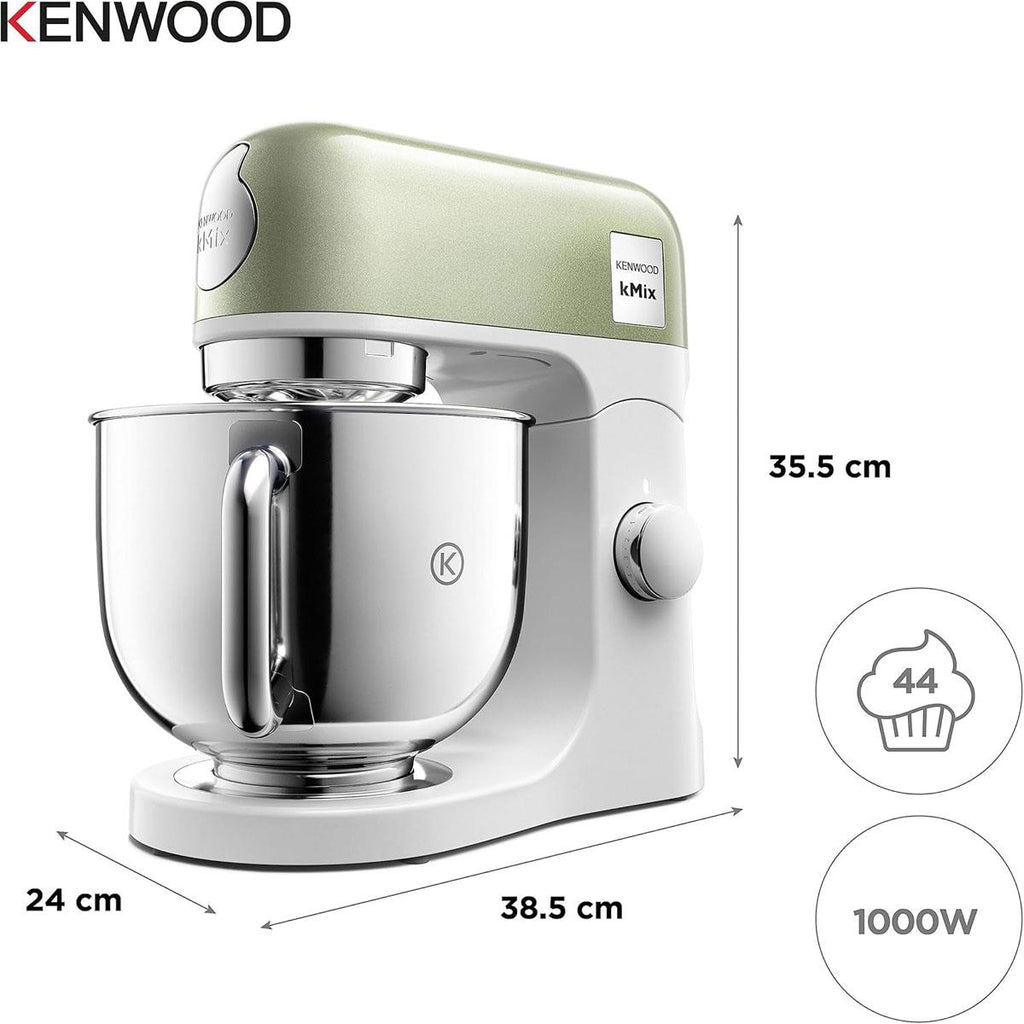 Kenwood kMix Stand Mixer KMX760GR 5L 1000W Stainless Steel Bowl Green with K-Beater Dough Hook Whisk