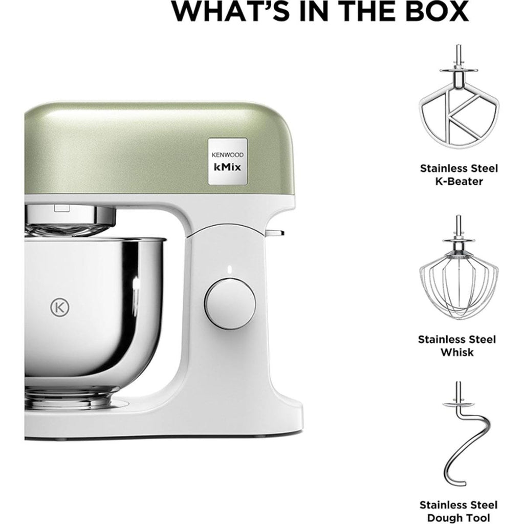 Kenwood kMix Stand Mixer KMX760GR 5L 1000W Stainless Steel Bowl Green with K-Beater Dough Hook Whisk