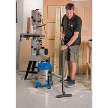 Draper Wet And Dry Vacuum Cleaner With 20 Litre Stainless Steel Tank And Accessories 1250W - Blue