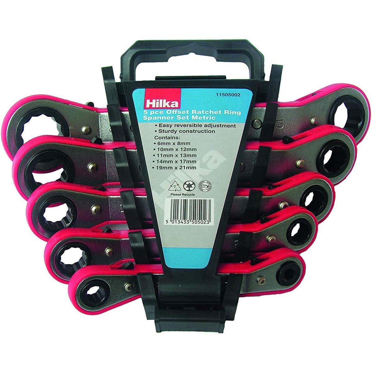 Hilka Offset Ratchet Ring Spanner Set Metric Set of 5 Pieces - Multicolor Secondary image