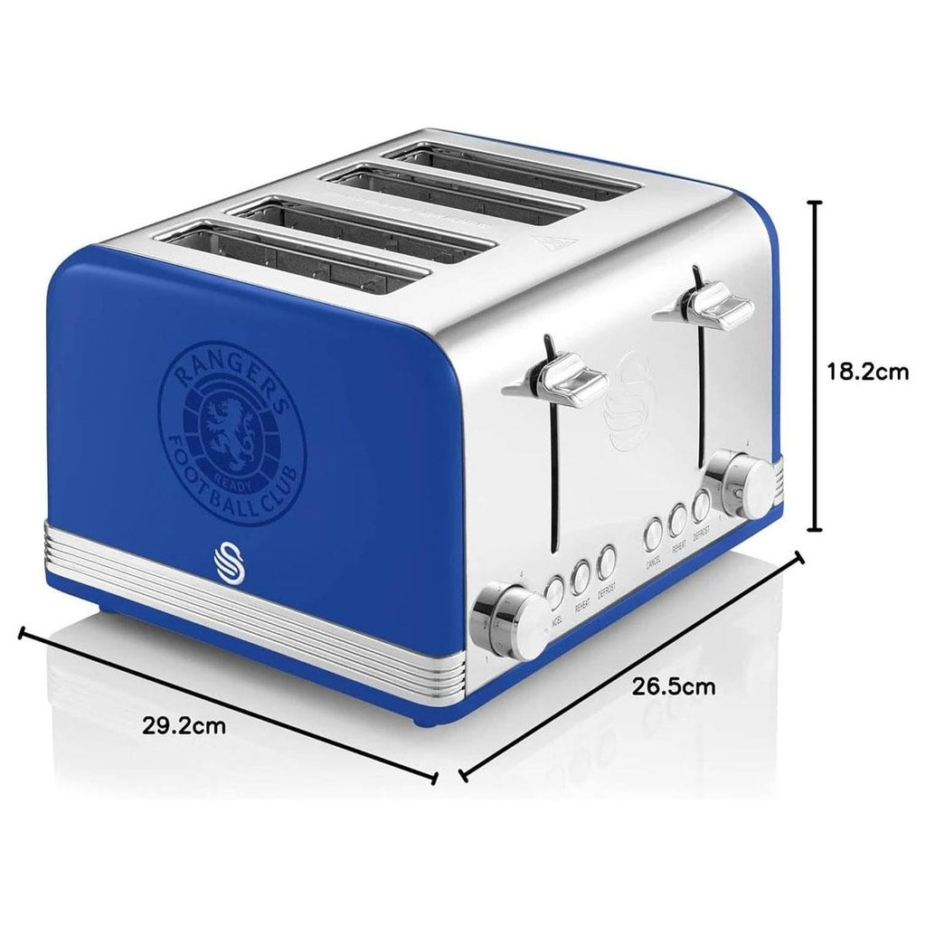 Swan Rangers Retro 4 Slice Toaster 1600W - Blue