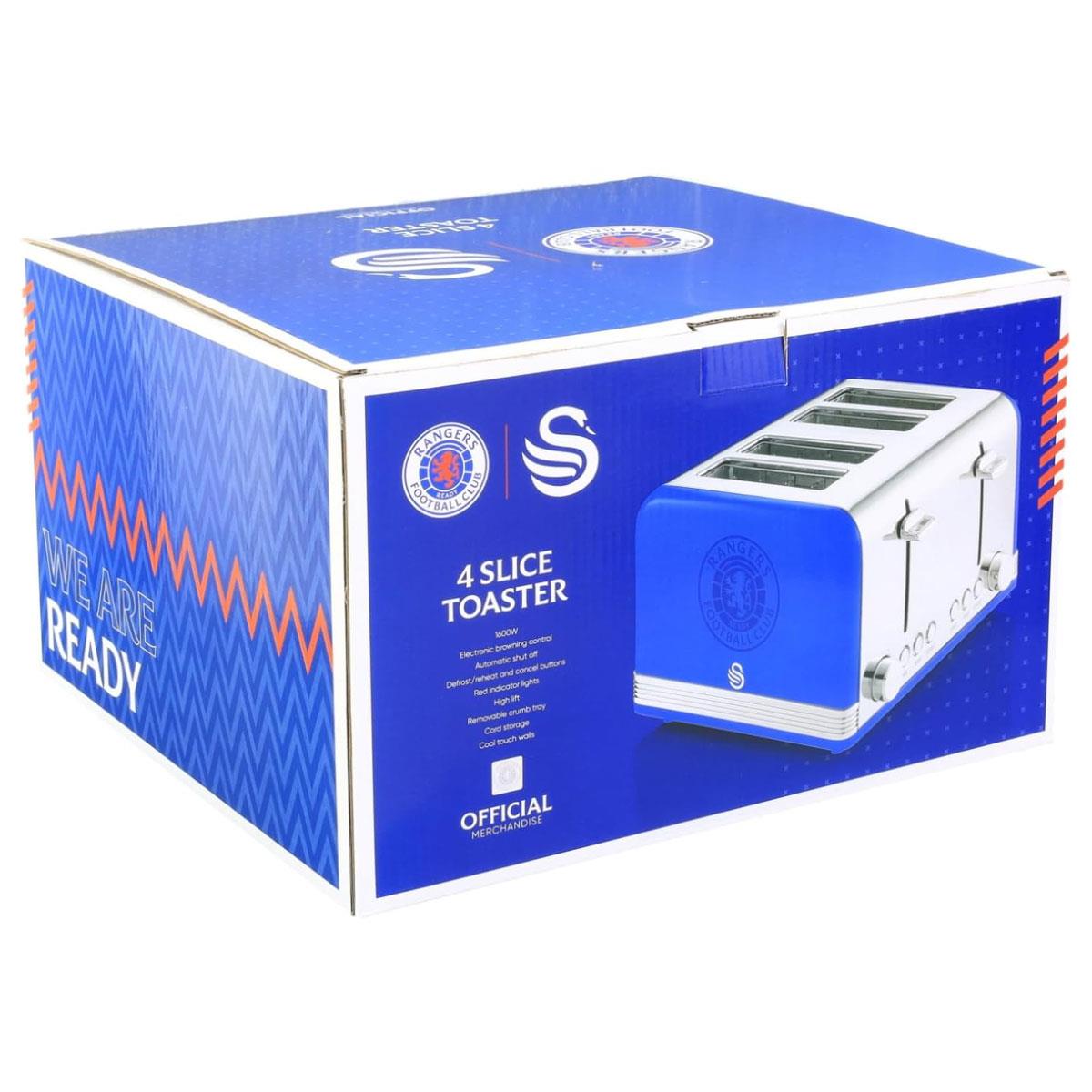 Swan Rangers Retro 4 Slice Toaster 1600W - Blue