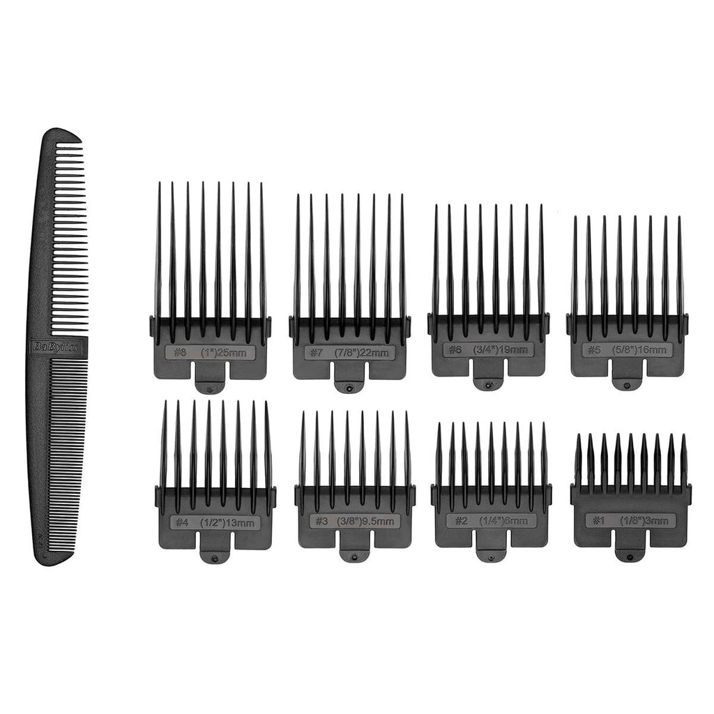 Babyliss Men Precision Power Mains Hair Clipper With 8 Cutting Guides - Black