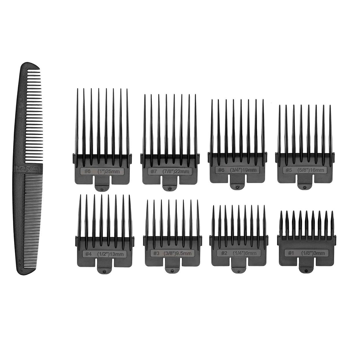 Babyliss Men Precision Power Mains Hair Clipper With 8 Cutting Guides - Black