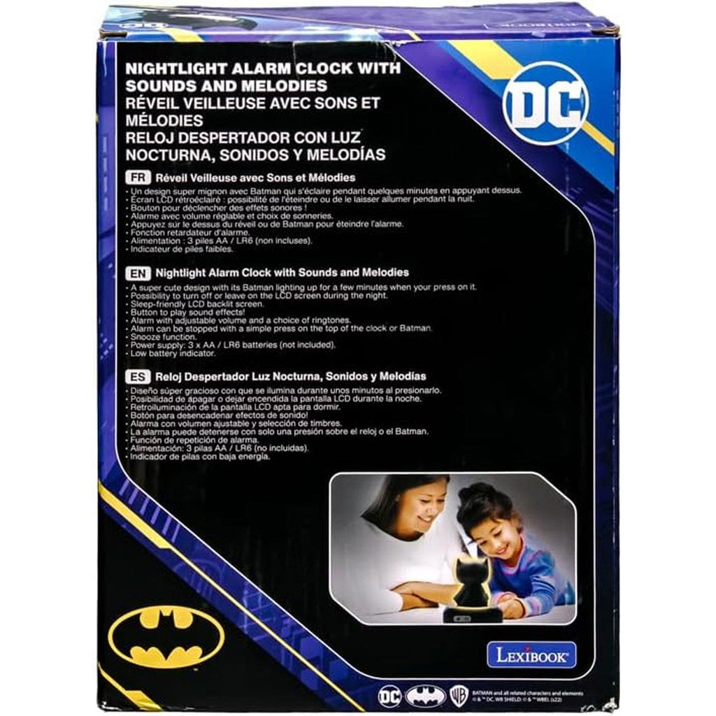 Lexibook Batman Children's Clock With Night Light Alarm Snooze - Multicolor