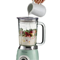 Ariete Vintage 1000W Glass Jug Blender 1.5L with 4 Speeds Pulse Ice Crush Stainless Steel Blades Green